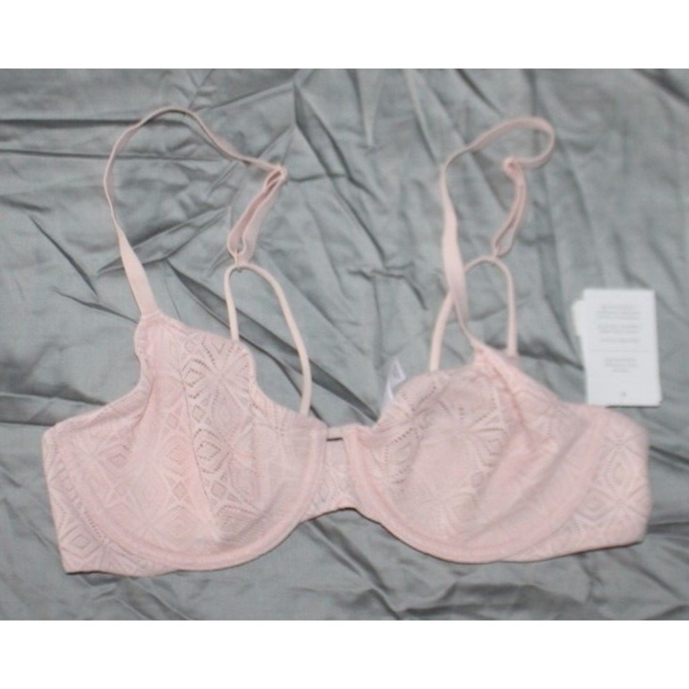 Underwire Bra Auden Pink Lace Unlined Demi Coverage size 34A